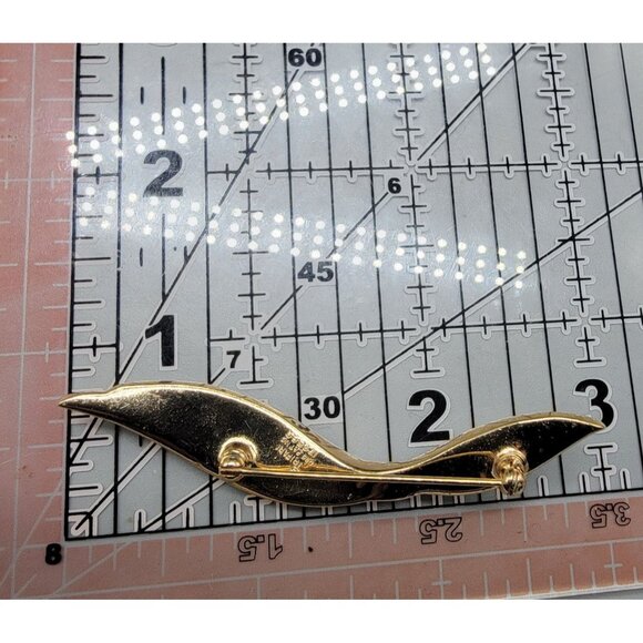 Crown Trifari Alfred Philippe Pave Swirl Bar Brooch Vintage Design Patent 172569 - Picture 4 of 9